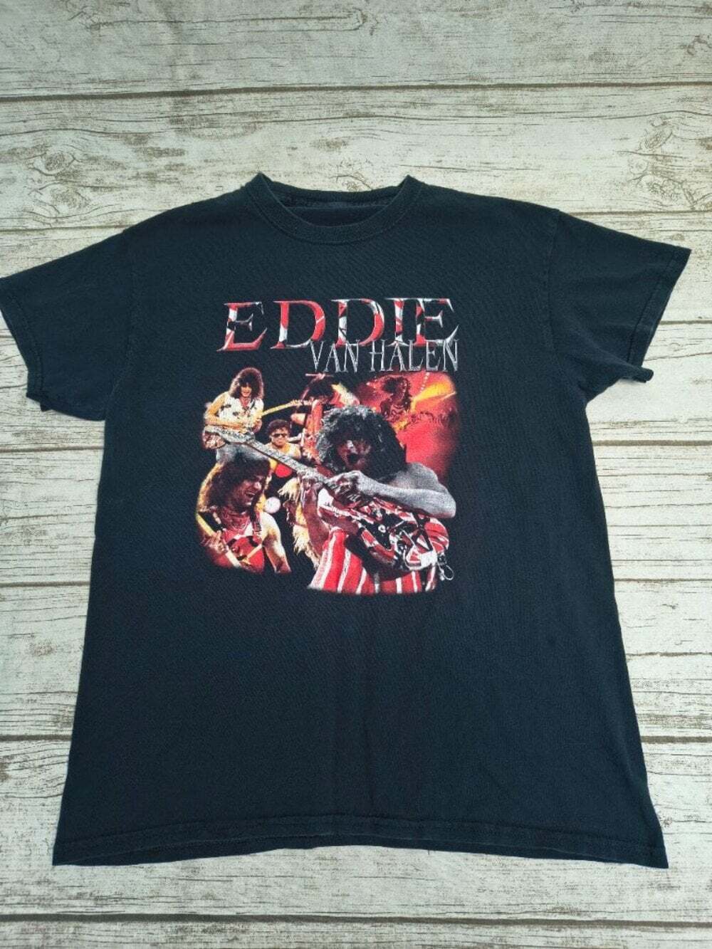 Eddie Van Halen Black Short Sleeve Graphic T Shirt